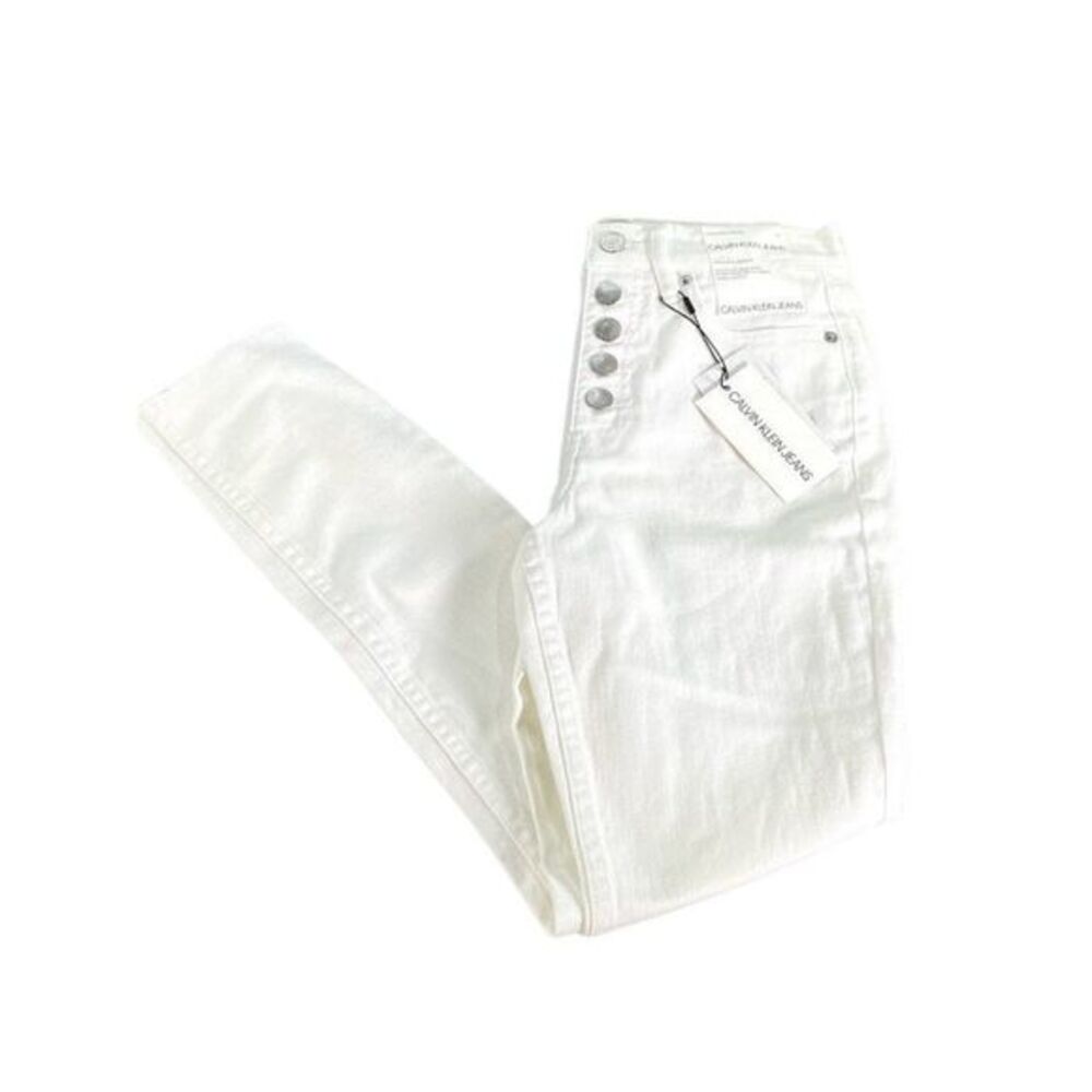 Calvin Klein Ankle Jeans 24 XS White Raw-Hem